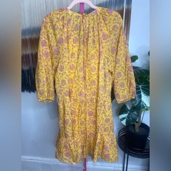 NWT APIECE APARTMINI MITTE DRESS - SUNFADED FLORALYELLOW - Picture 6 of 8